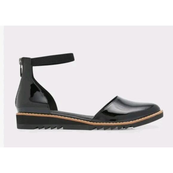 Eileen Fisher Shoes - Eileen Fisher Emmet Ankle Strap Ballerina Black Patent Leather Size 9.5 New